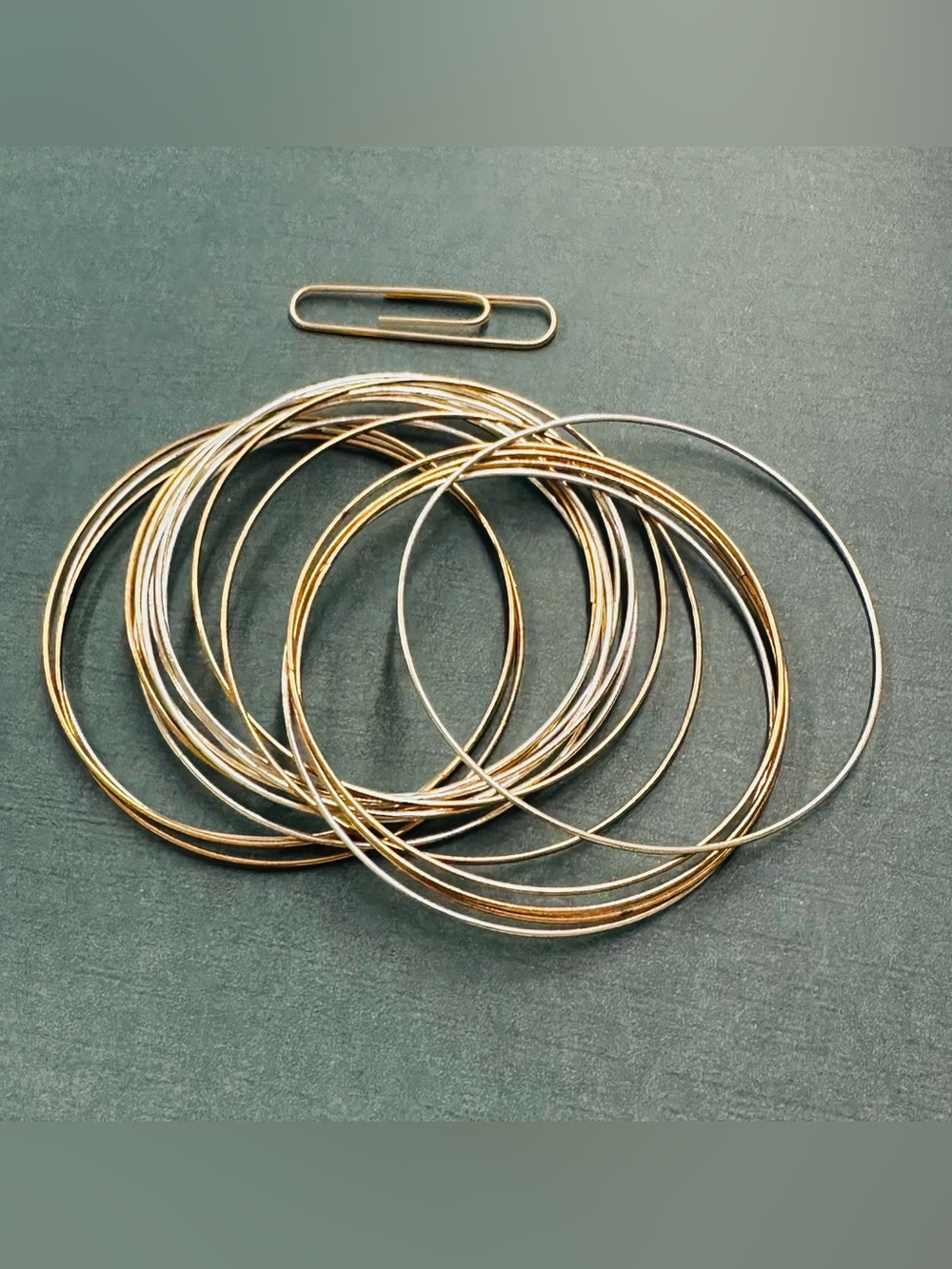 Gold Silver Plus Size Thin Bangle Bundle Set Of 17 B10